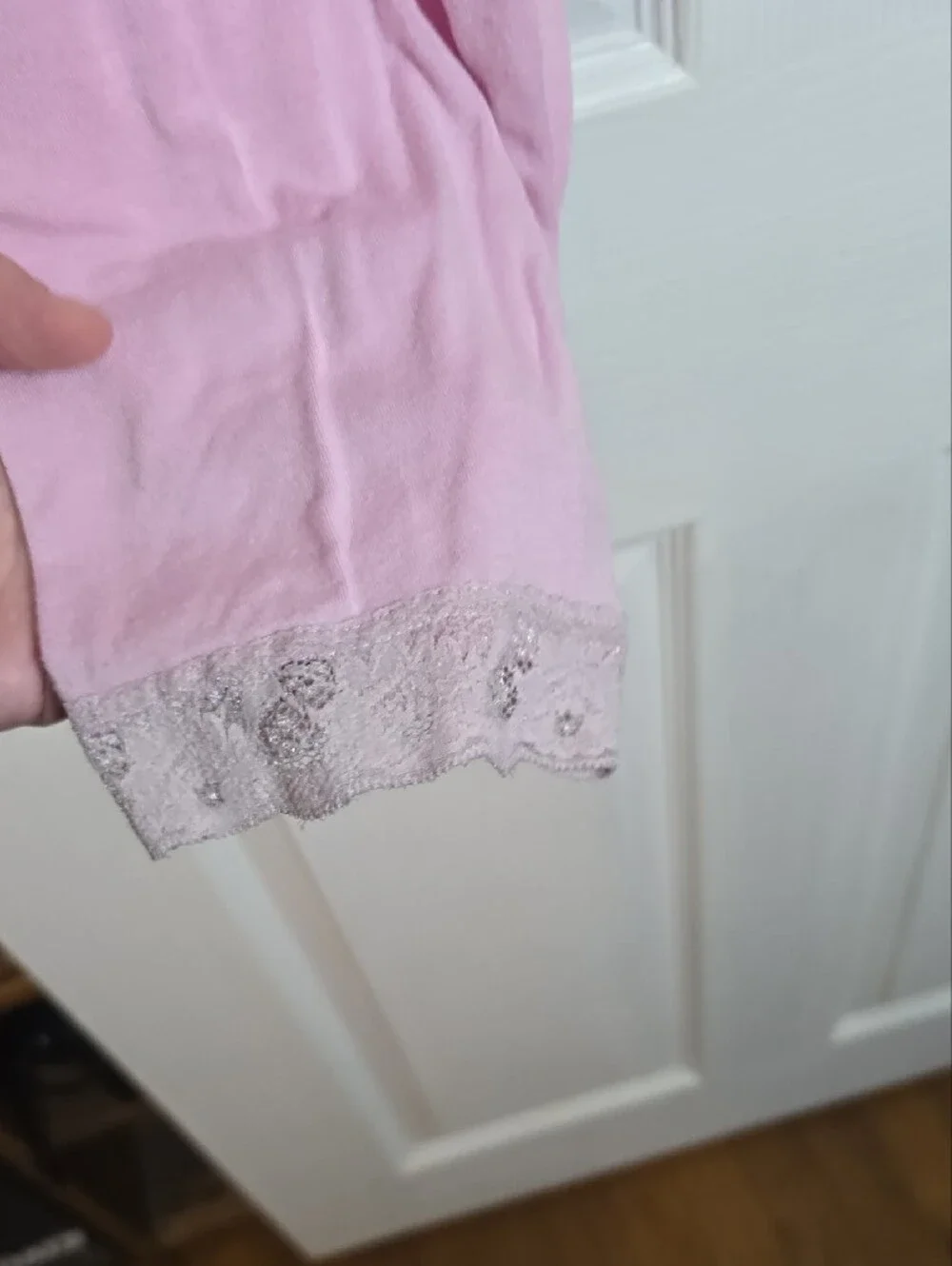 Light Pink 4X 5X Lounge Pants with Lace Trim